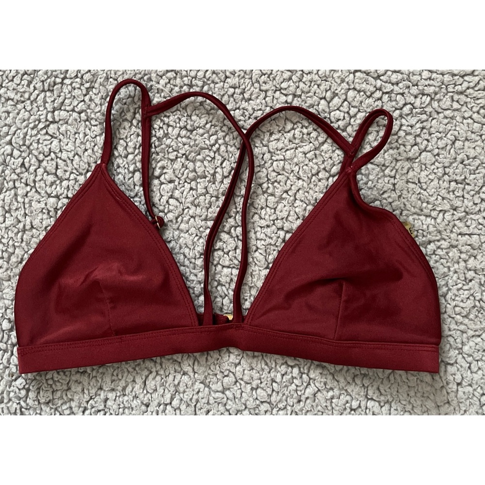 Forever 21 Women's Burgundy Spaghetti Strap Bikini Top.